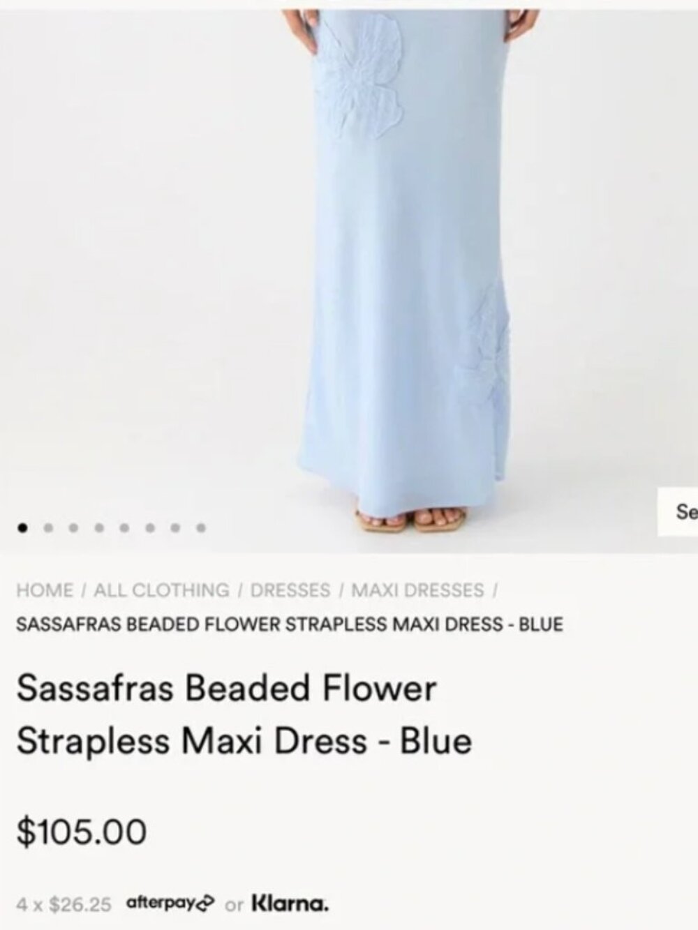 Peppermayo Sassafras Beaded Flower Strapless Maxi Dress - Picture 2 of 3